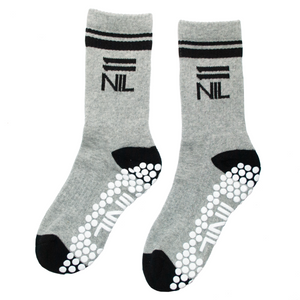 11NIL Mid Crew Grip Stripe Socks in Grey/Blk/White by 11NIL, photo 1