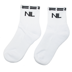 11NIL Half Crew Socks in White/Black by 11NIL, photo 1