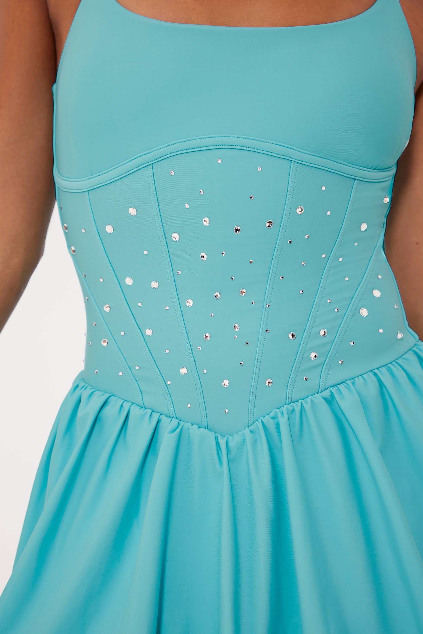 Kyoto Rhinestone Bubble Dress in Aqua by 11NIL, photo 12