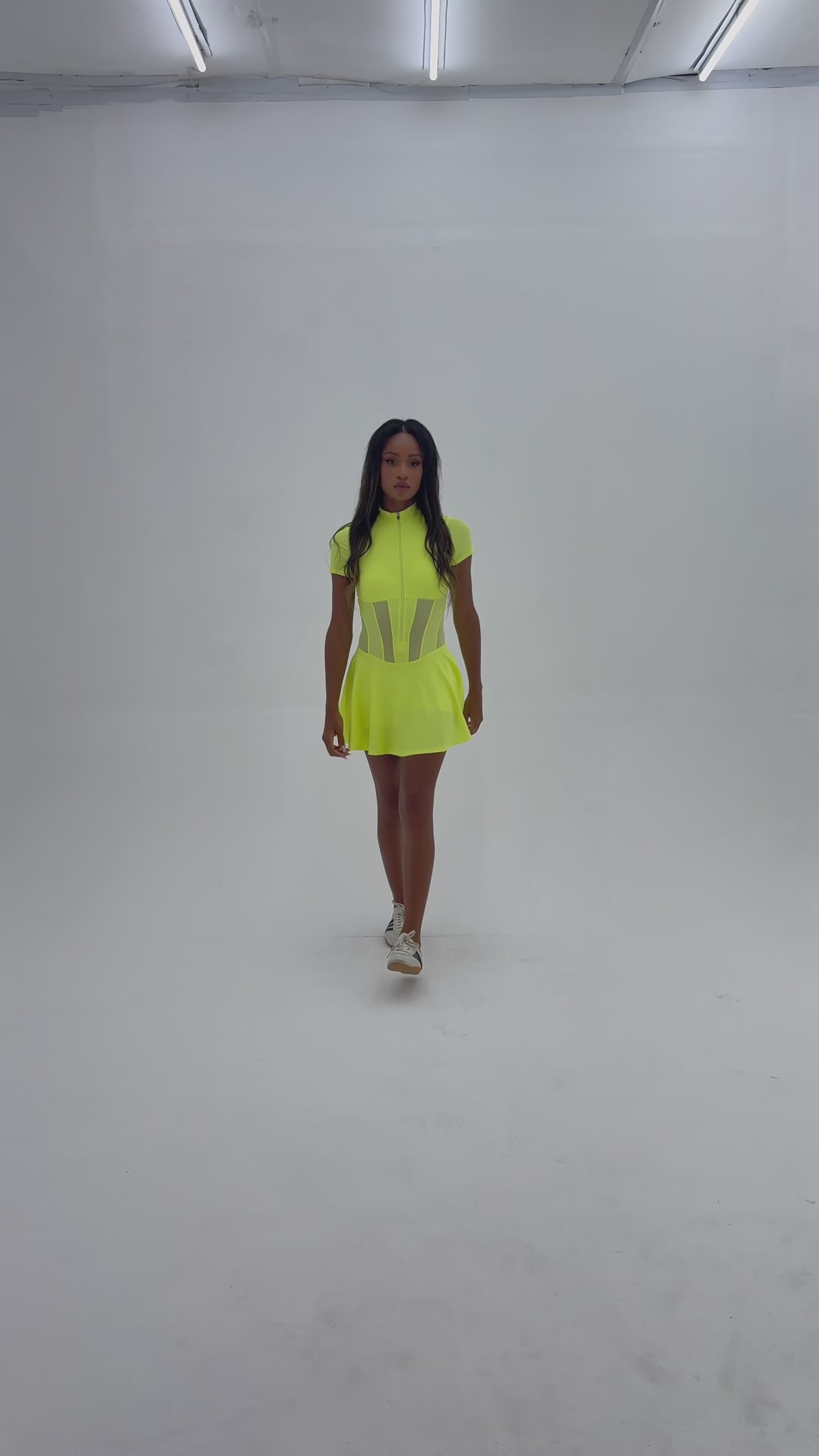 London Low-Zip Corset Dress in Fresh Yellow by 11NIL, video